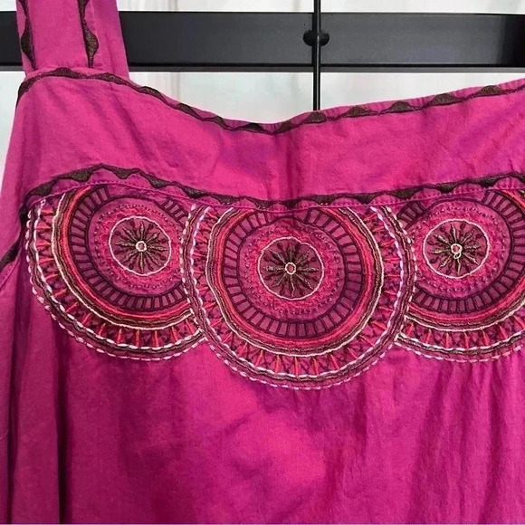 Tommy Hilfiger vintage hot pink dress with embroidery detail and belt size 10 - Picture 2 of 6
